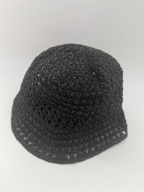 Cos Open Weave Straw Bucket Hat In Black main image 4